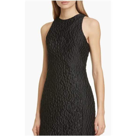 Brandon Maxwell Sleeveless Jacquard Leopard Print Dress in black Small $1695 - Picture 3 of 7